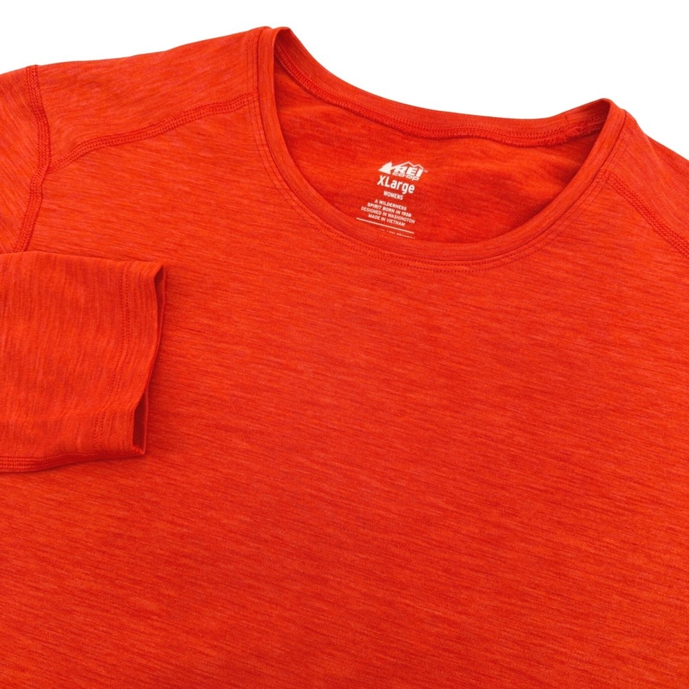 REI Co-op Shirt Womens XL Orange Base Layer Long Sleeve Gorpcore Outdoors Hiking